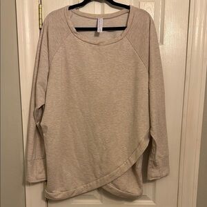 Haute Body Nursing Cream Asymmetrical Long Sleeve Sweatshirt